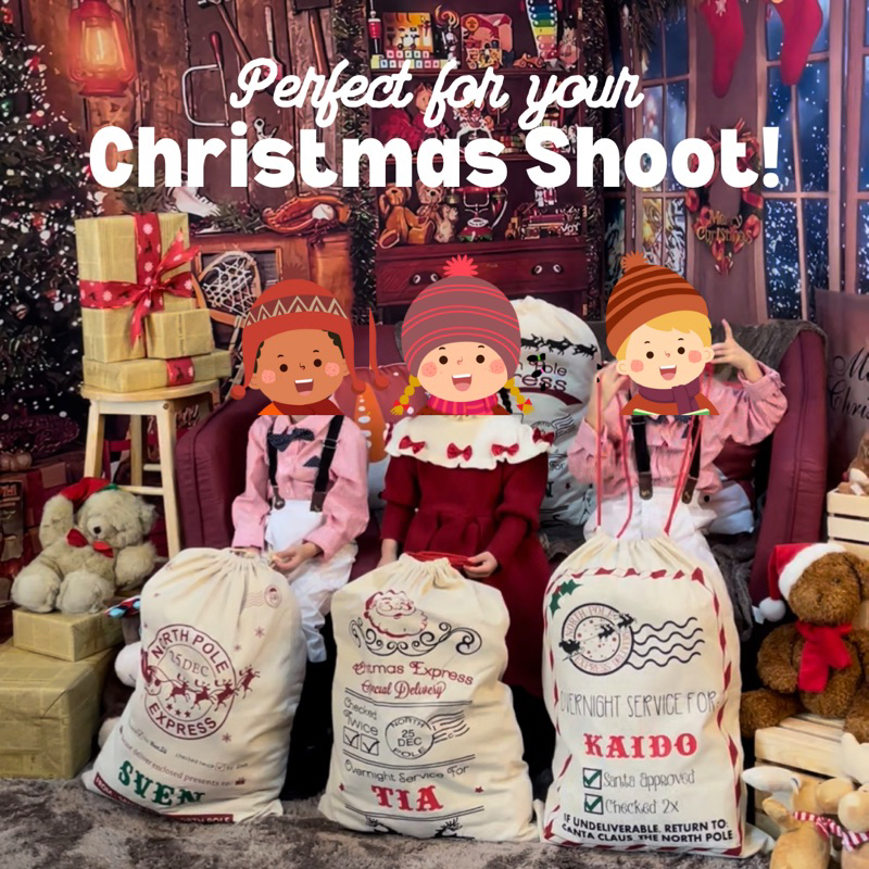 Personalized Christmas Sack Christmas Shoot Canvas Bag Extra Large Gift  Wrapper Decor Name