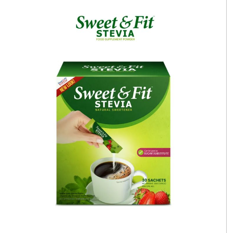 Sweet & Fit Stevia Natural Sweetener 1 box of 30 sachets Shopee