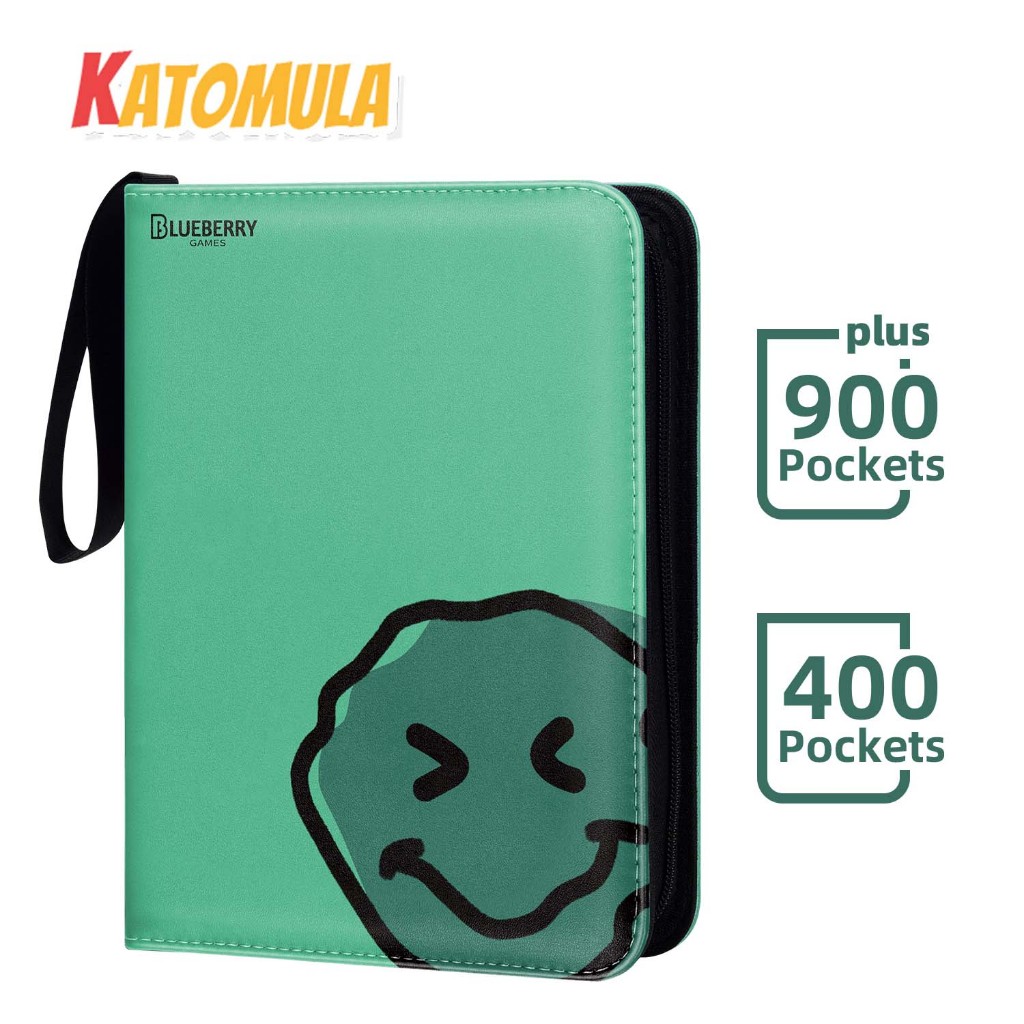 Blueberry Binder Zipper Album 400/900 Pocket Light Green Leather