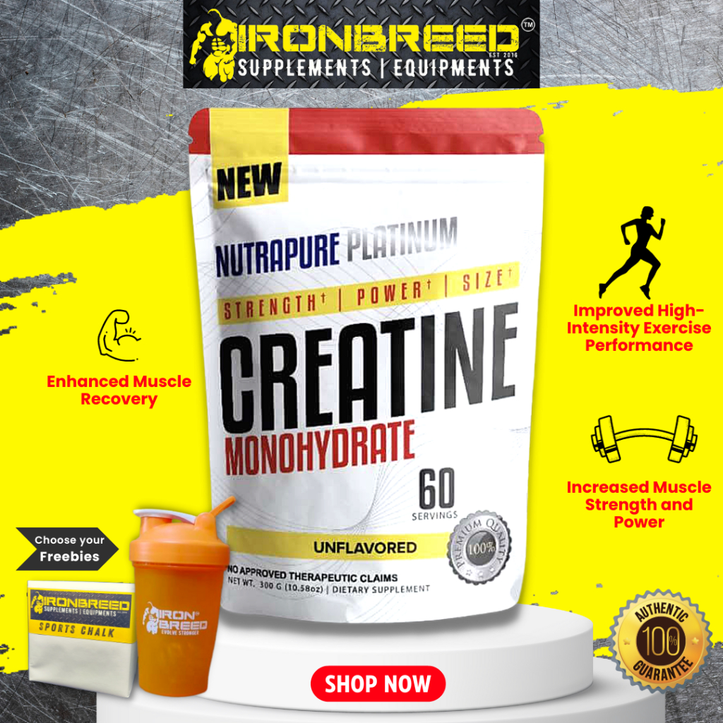 NUTRAPURE CREATINE MONOHYDRATE 30 SERVINGS Ironbreed Gym Supplements ...