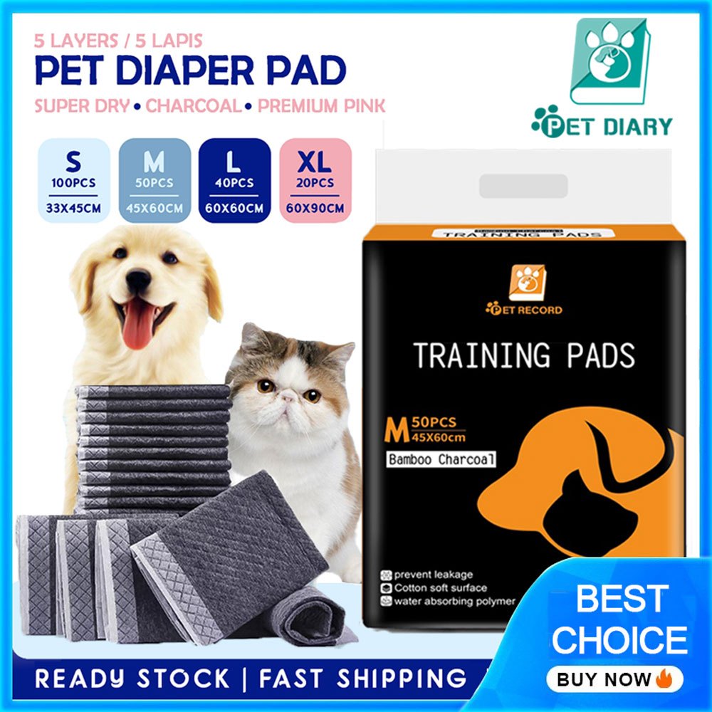 Dog Pee Pads Training Pads Bamboo Charcoal Dog Pads Reduce Odor Puppy
