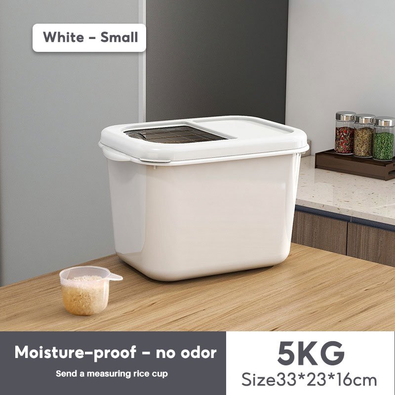 YOICE 5-10KG With Wheels Rice Dispenser Insect Proof Rice Cup Sealed ...