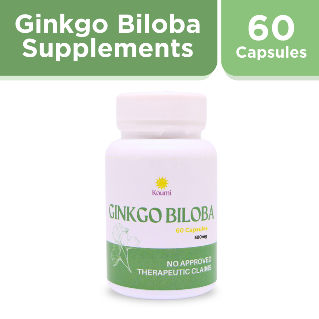 Koumi Ginkgo Biloba Capsule Supplement 60caps 500mg Reduce Anxiety