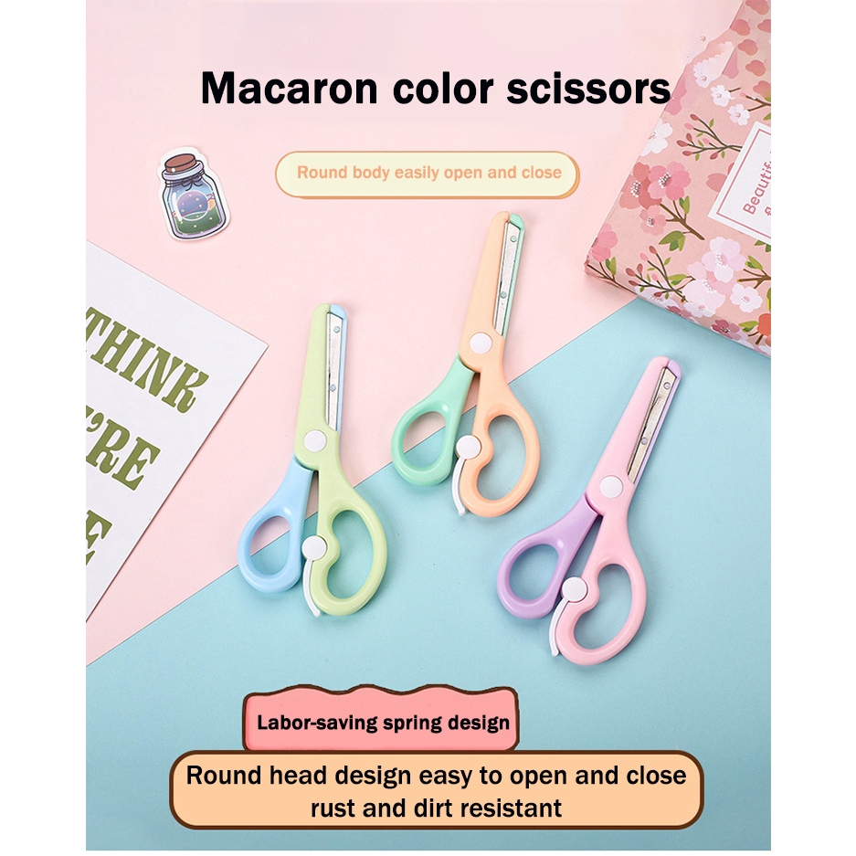HGS Scissors 20pcs Student Safety Round Head design Children's Plastic ...