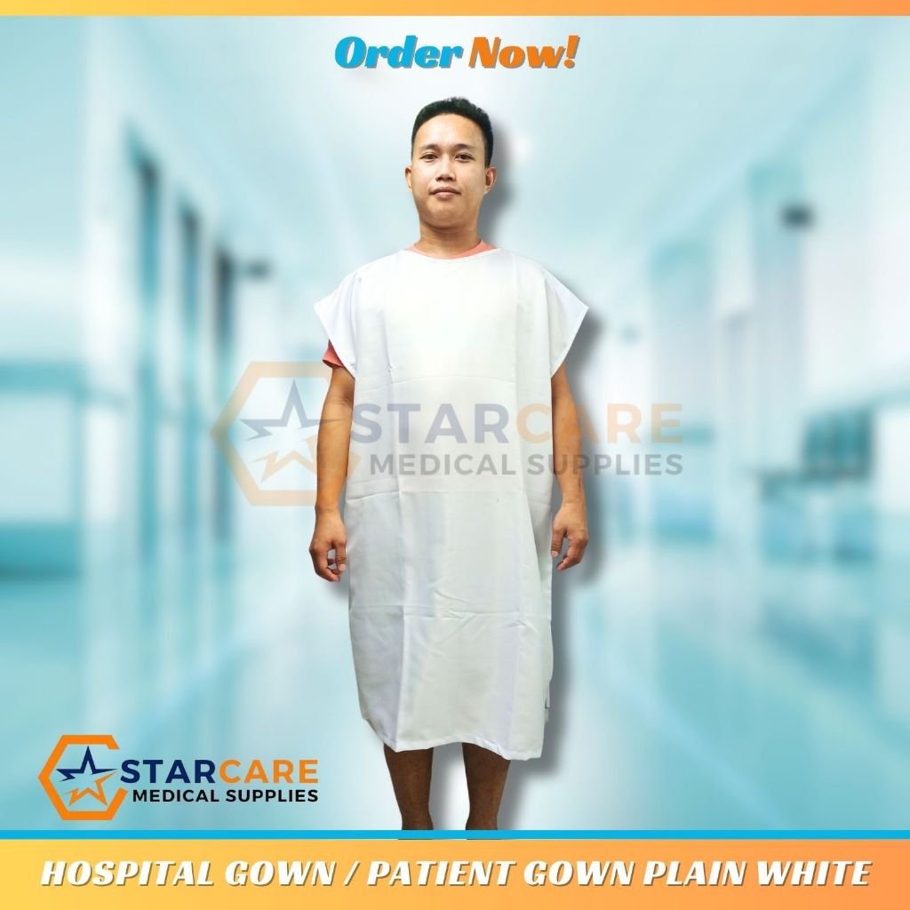 PATIENT GOWN Plain White Hospital Gown Shopee Philippines