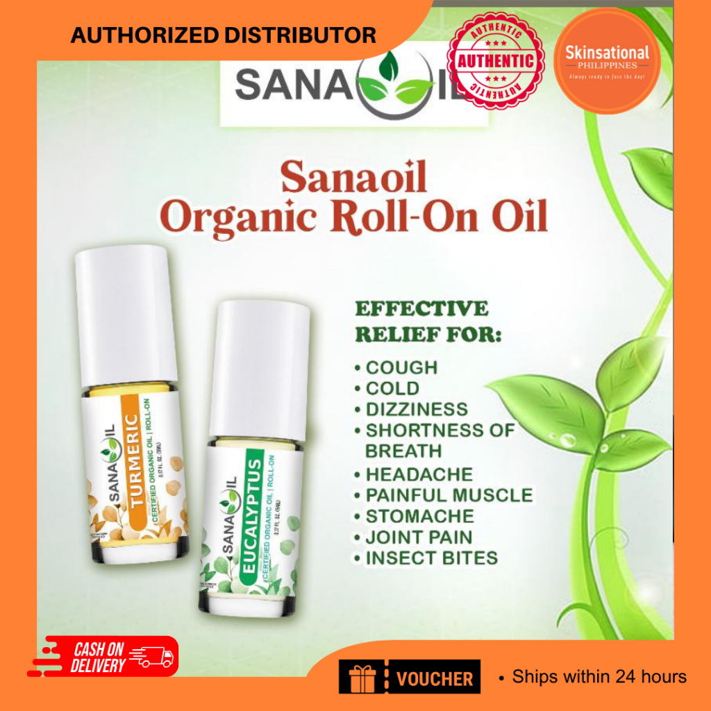 Sana Oil Aromatherapy Roll On blend 5g Turmeric and Eucalyptus Organic ...