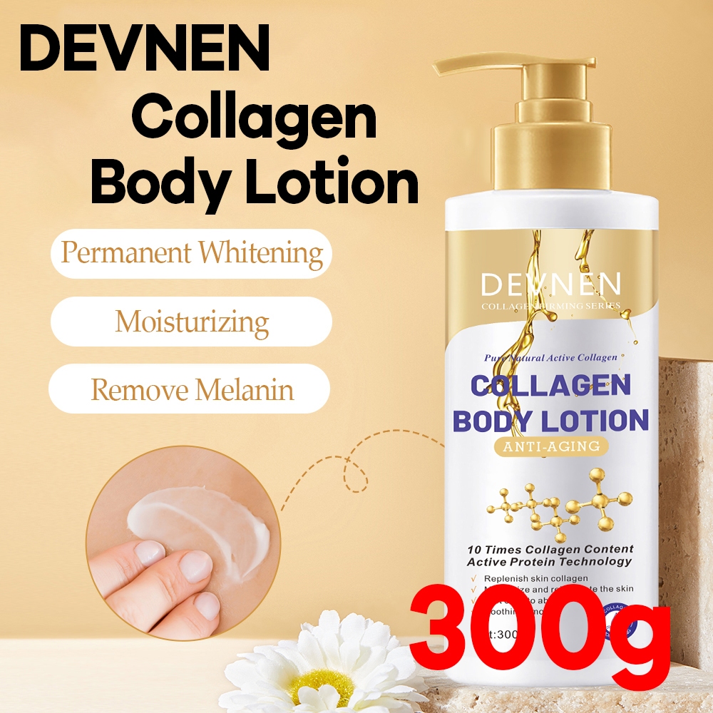 Devnen 300g Collagen Whitening Body Lotion Moisturizing Smooth Skin Remove Melanin Improve Dark 1443