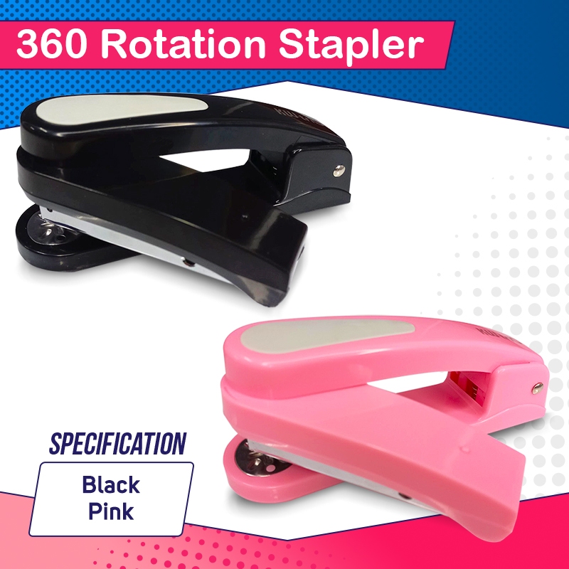 360 Rotation Stapler PINK & BLACK | Shopee Philippines