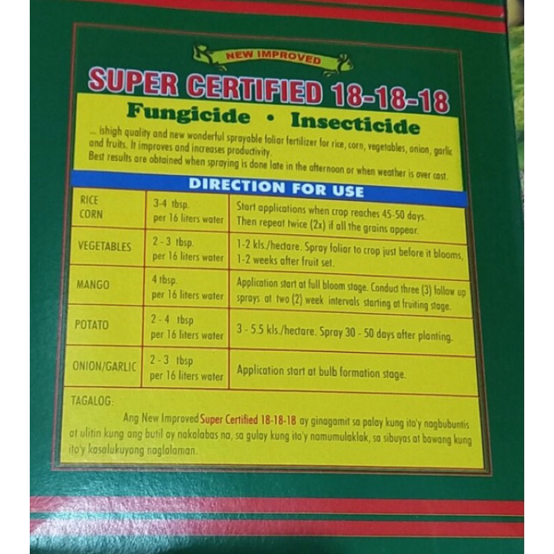 Super Certified 18-18-18 with Fungicide and Insecticide ( 1 Kilo ...