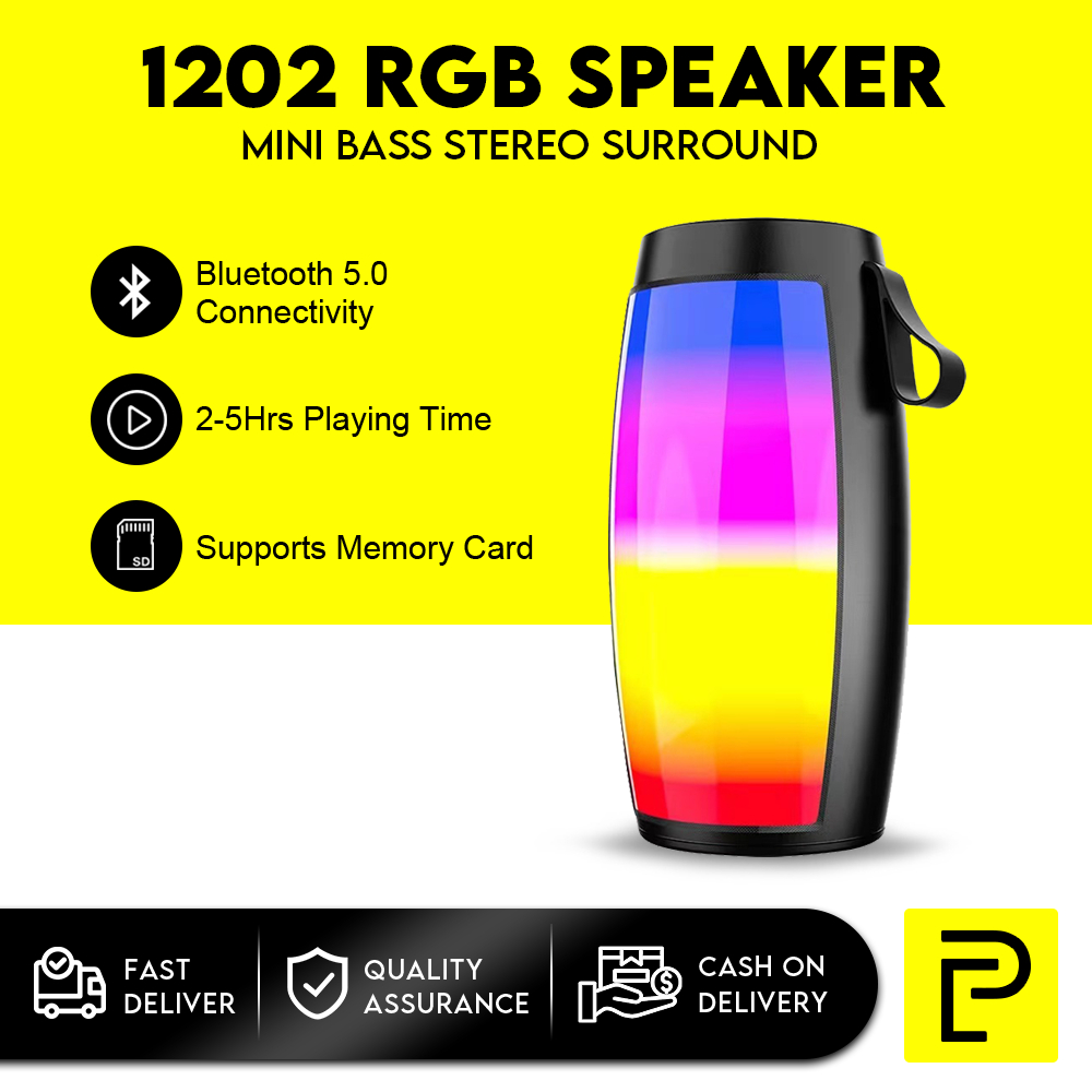 Popcorn 1202 Mini Speaker RGB Color Bluetooth Speaker Wireless Bass