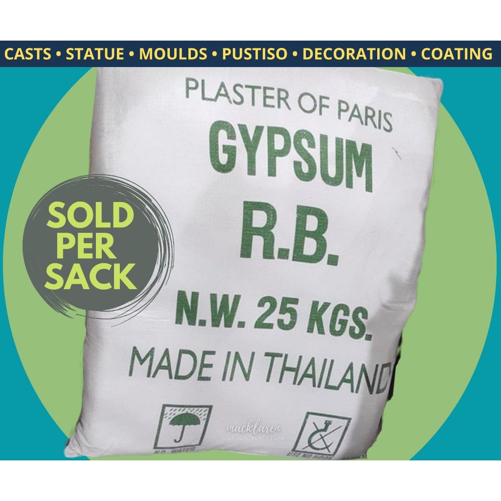 Plaster of Paris 1 sack 25 Kg 25 Kilos ️ Gypsum R.B. ️ Made in Thailand