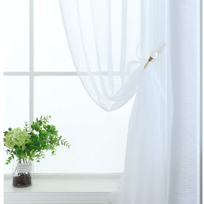 Natural Light Diffuser Sheer Curtain - Solid Plain Colors, Linen ...