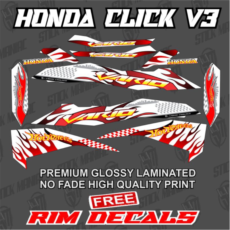 Honda Click V3 decals hot wheels concept, | Shopee Philippines