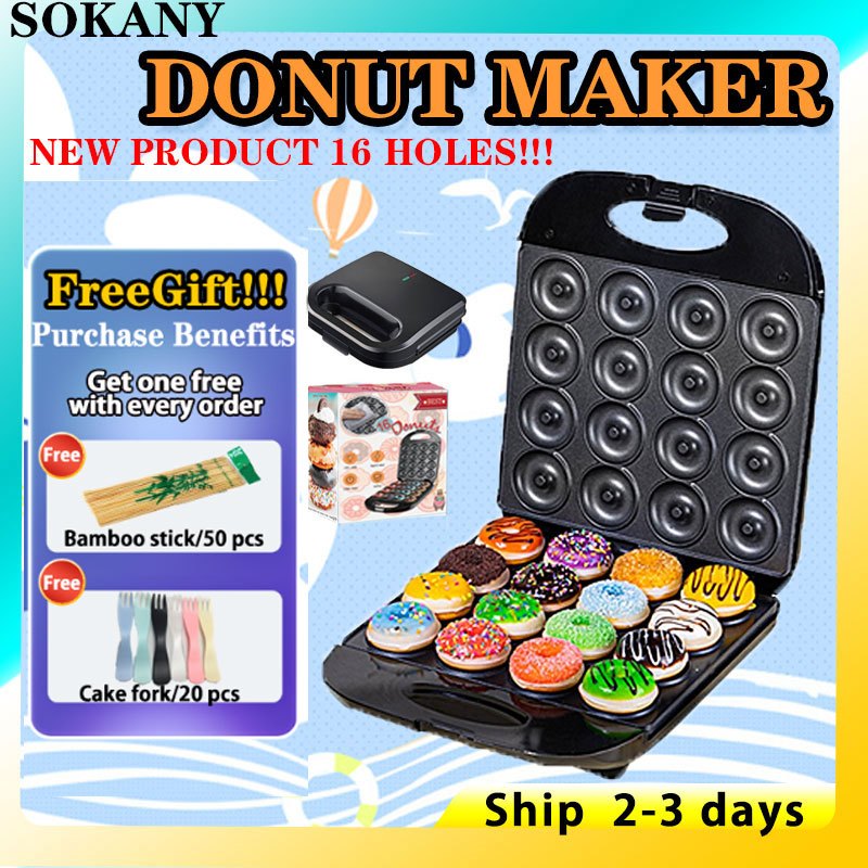 6/8/12/16 Holes Mini Donut Maker Electric Donut Machine Doughnut Maker