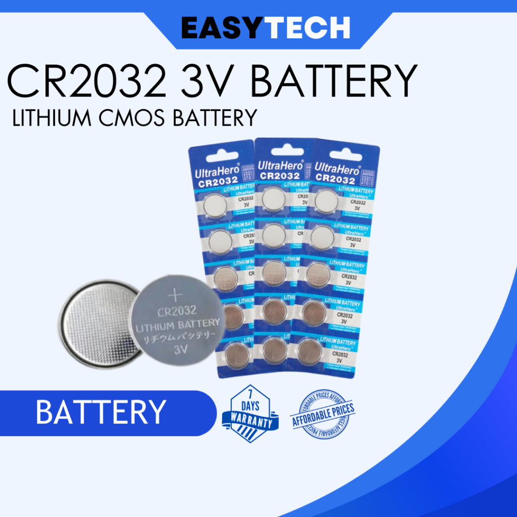 EASYTECH | CMOS 2032 Lithium Battery 3V for PC | Shopee Philippines
