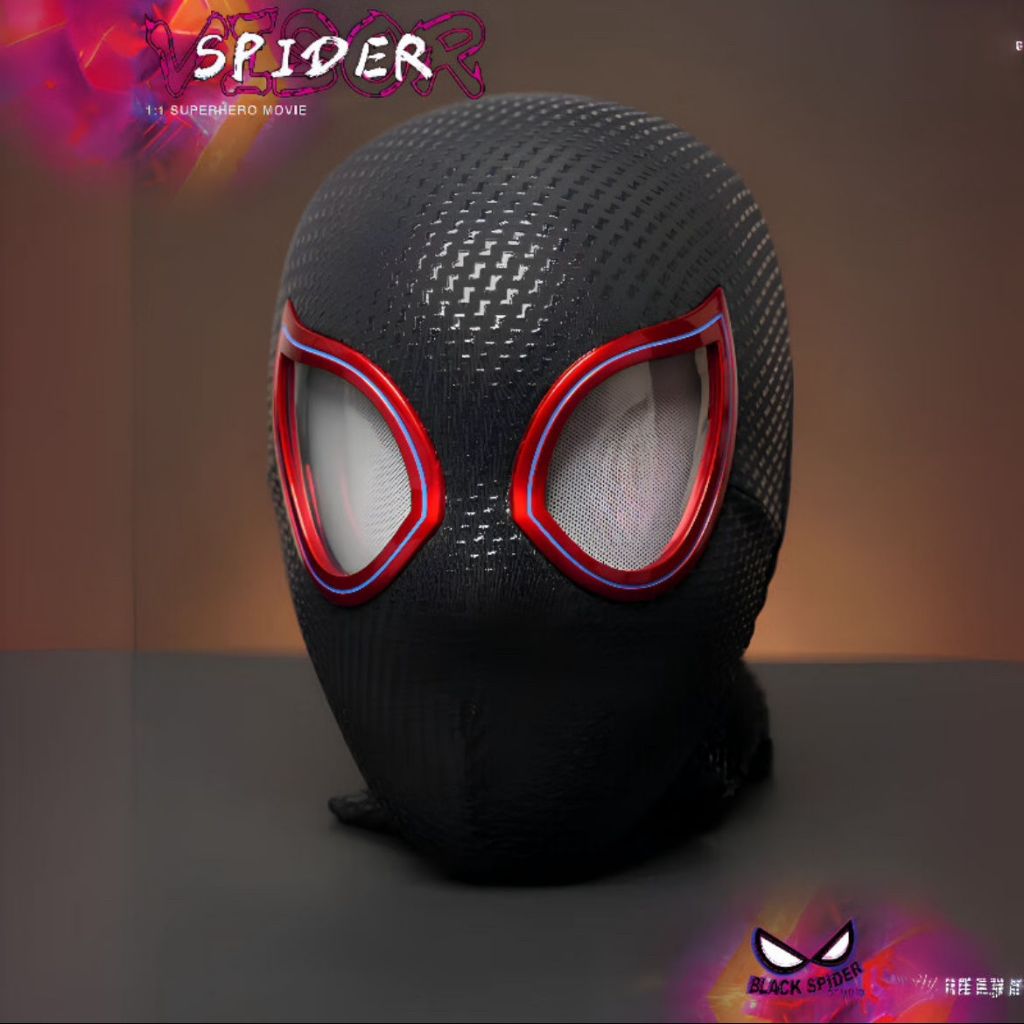 Miles Spider-Man Headgear Eye moving Electric blinking Mask Spider-Man ...