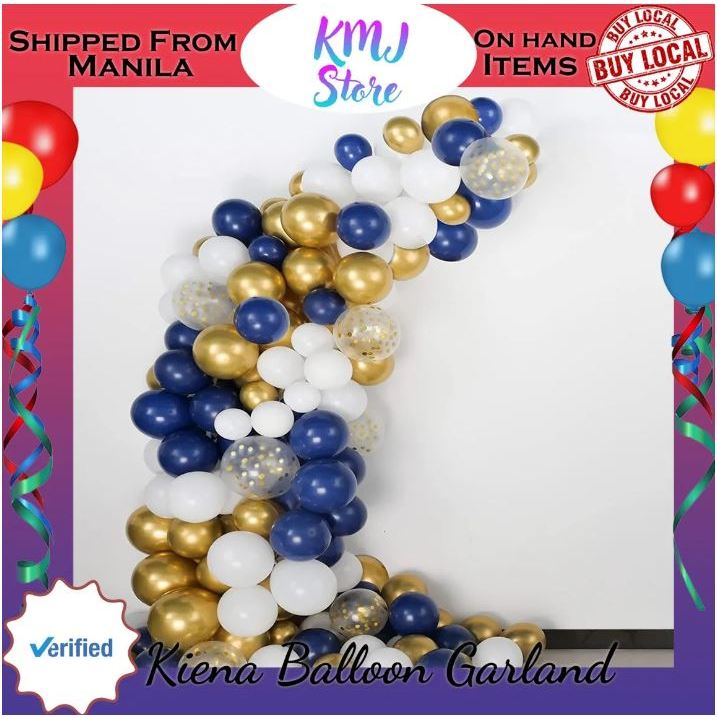 Kiena Balloon Navy Blue Balloon Garland Kit Pack Navy Blue And Gold Balloon Arch Sb