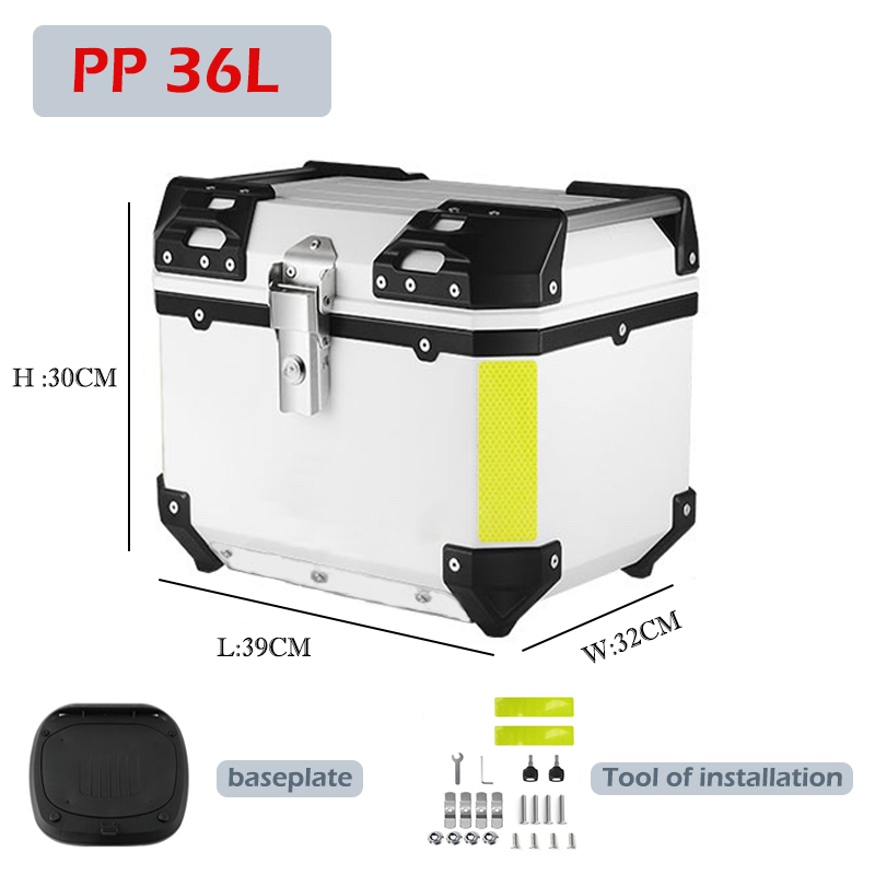Top box for motorcycle alloy top box 45 liters large-capacity trunk PP ...