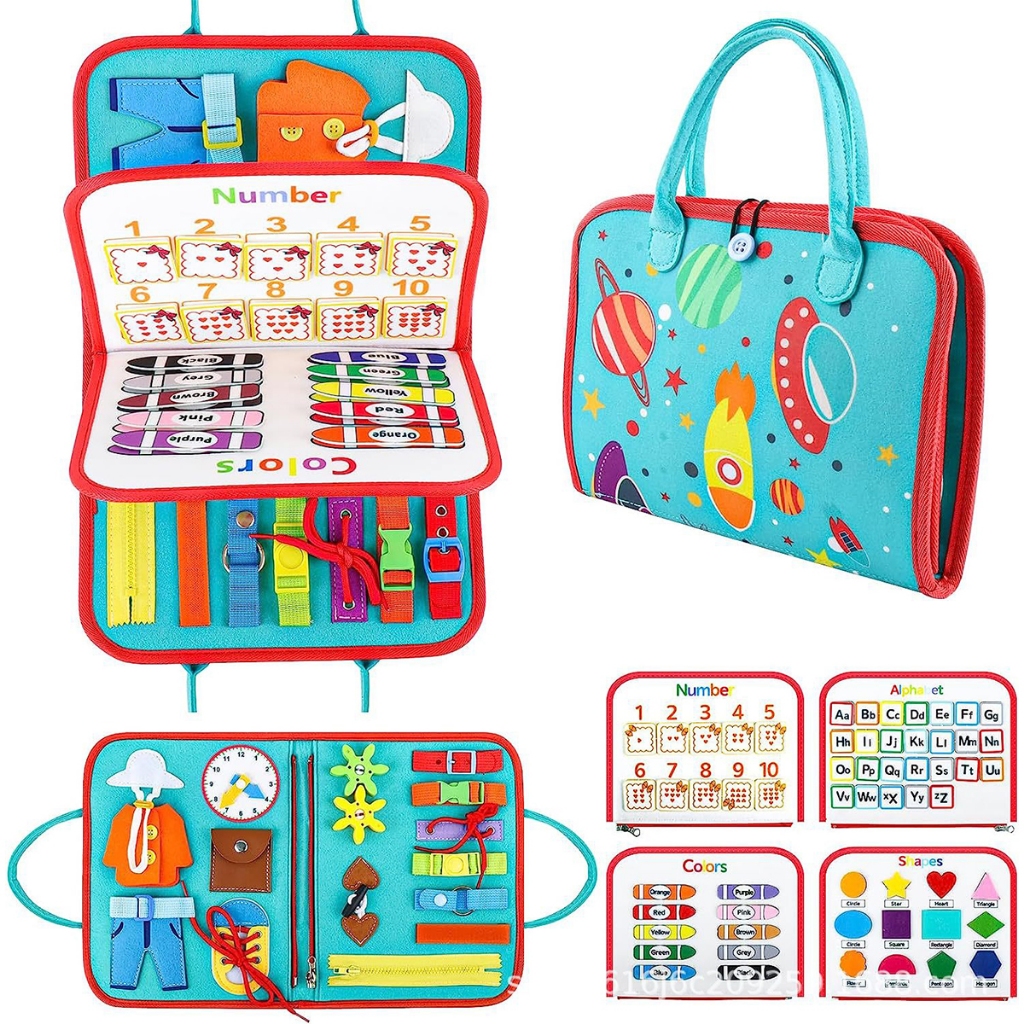 Toddler Busy Board Sensory Toys Learning Skills Autism Educational Felt ...