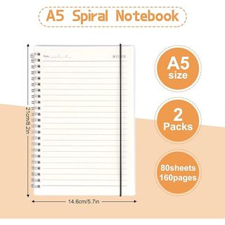 A6 A5 B5 A4 Coil Notebook 160pages Notebook Grid/Line/Blank Spiral ...