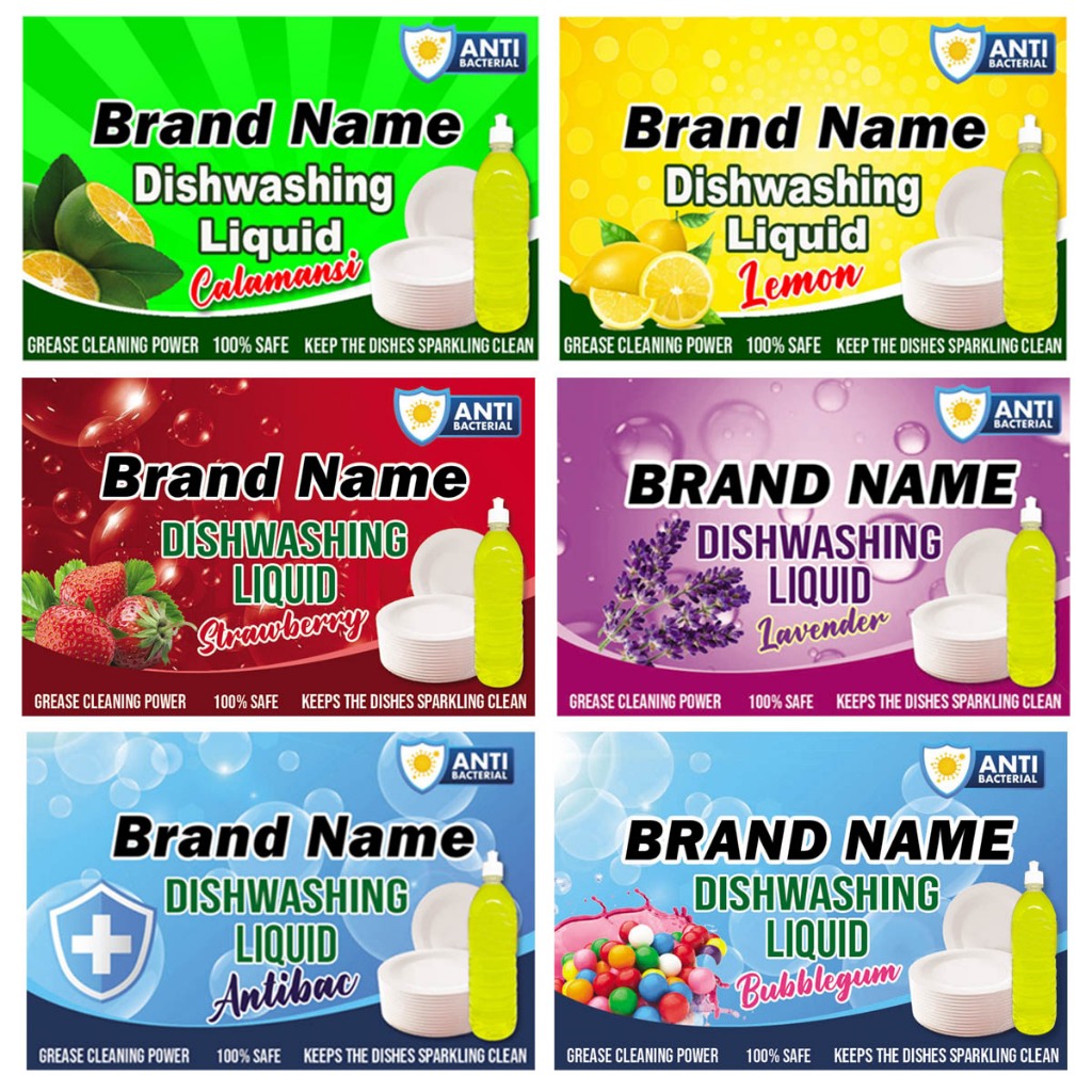 64pcs Piso Print Rebranding Sticker Dishwashing Liquid | Shopee Philippines