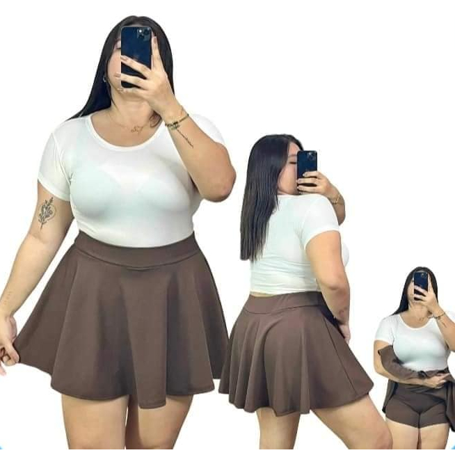 L 2xl Plus Size Tyla Crepe High Waist Skort Skirt In Short Shopee