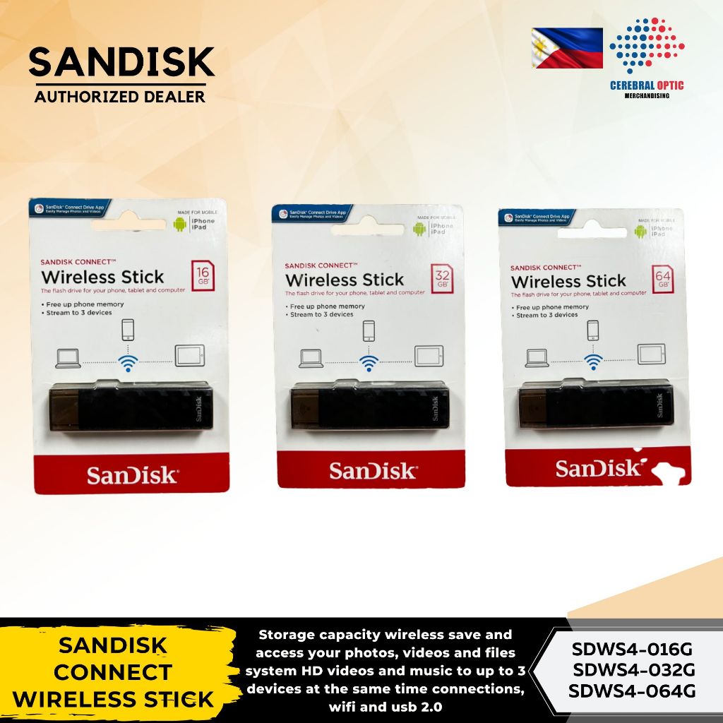 SanDisk Connect Wireless Stick (16/32/64/128GB) - CEREBRAL OPTIC ...