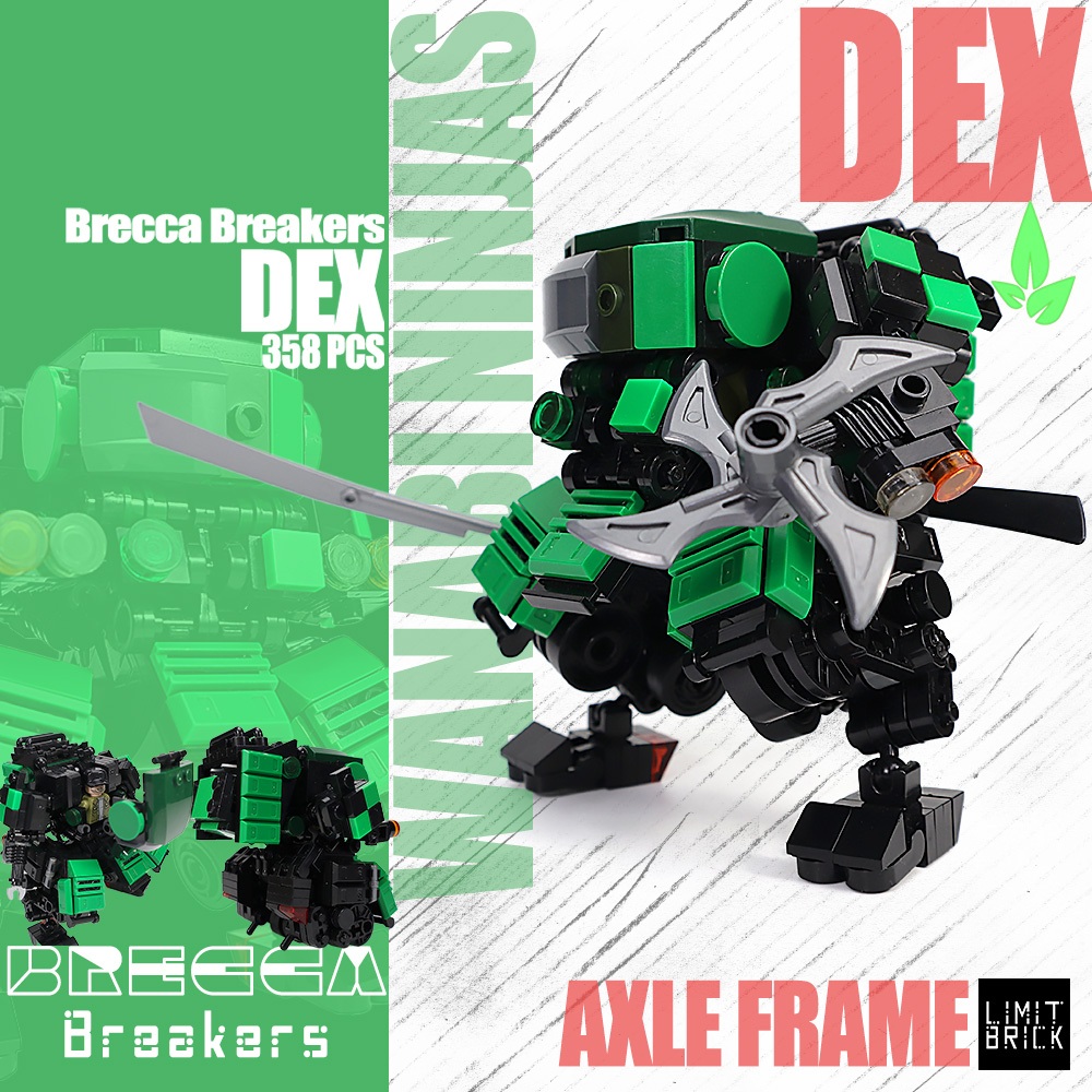 Brecca Breakers Dex Wanabi Ninjas Building Blocks MOC Brick Robot Mech ...