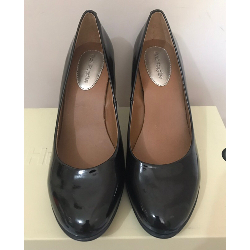 Hush Puppies Patent Leather Sachi block heels office shoes black ...