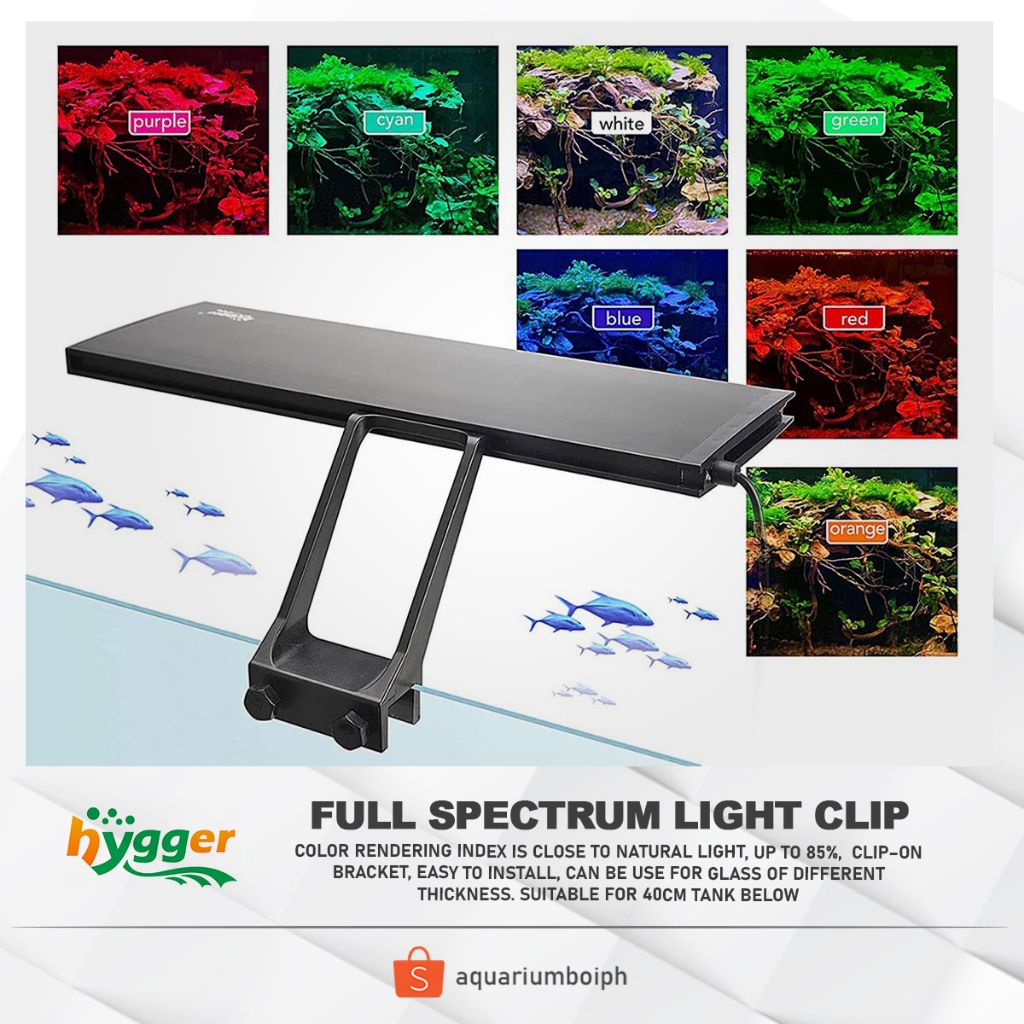 Hygger Aquarium Light, Auto On Off LED Aquarium Light, Full Spectrum Fish Tank Light With LCD Monitor, 42W 24/7 Lighting Cycle, 7 Colors, Adjustable