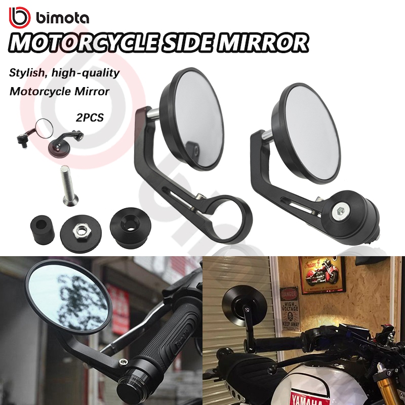 Bimota Motorcycle Rearview Mirror Round Rod End Universal Side Mirror 7 ...