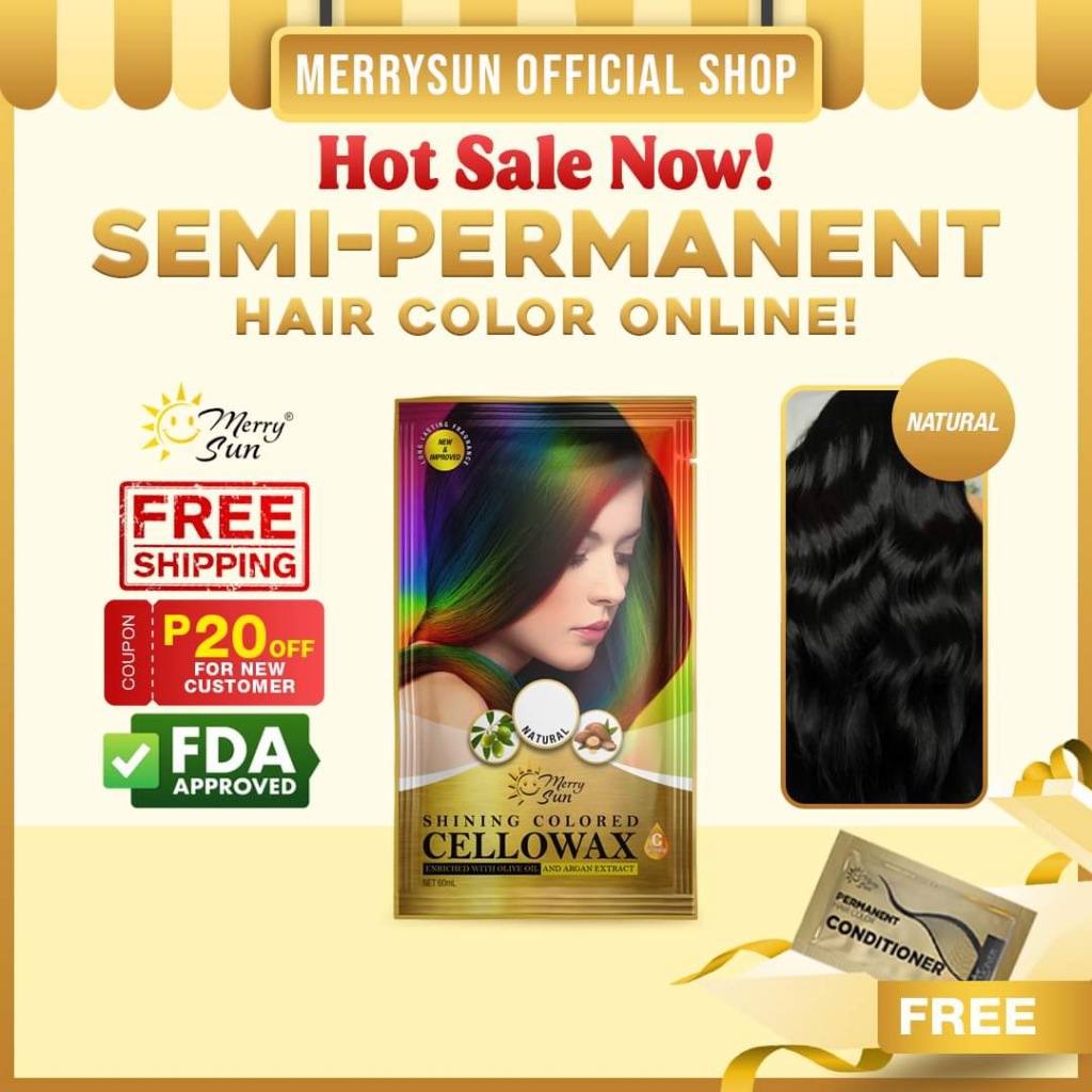 Merry Sun Hair Colour Cello Wax (natural black) | Shopee Philippines