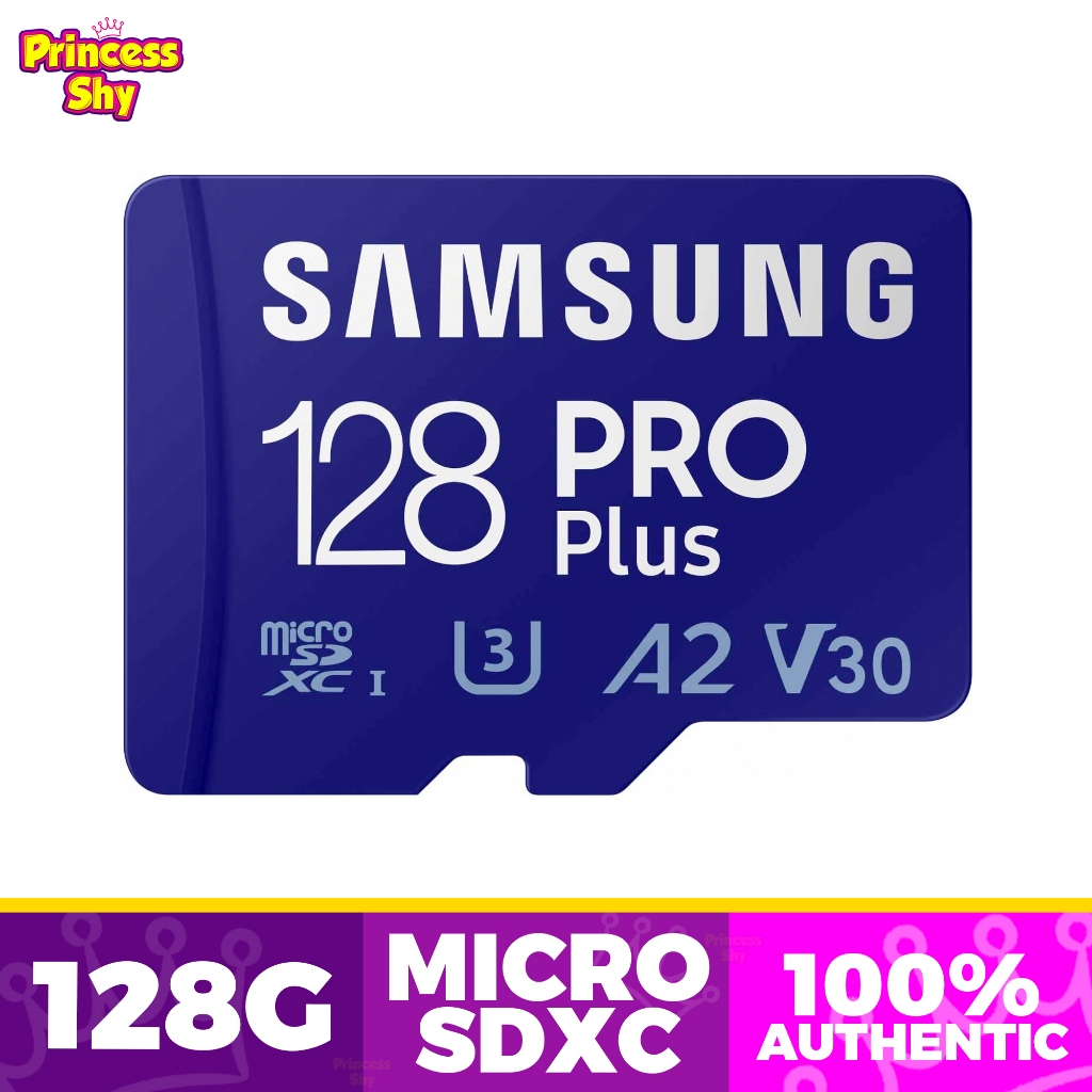 Samsung 128GB PRO Plus micro SDXC Memory Card UHS-I V30 U3 A2 Class 10 ...