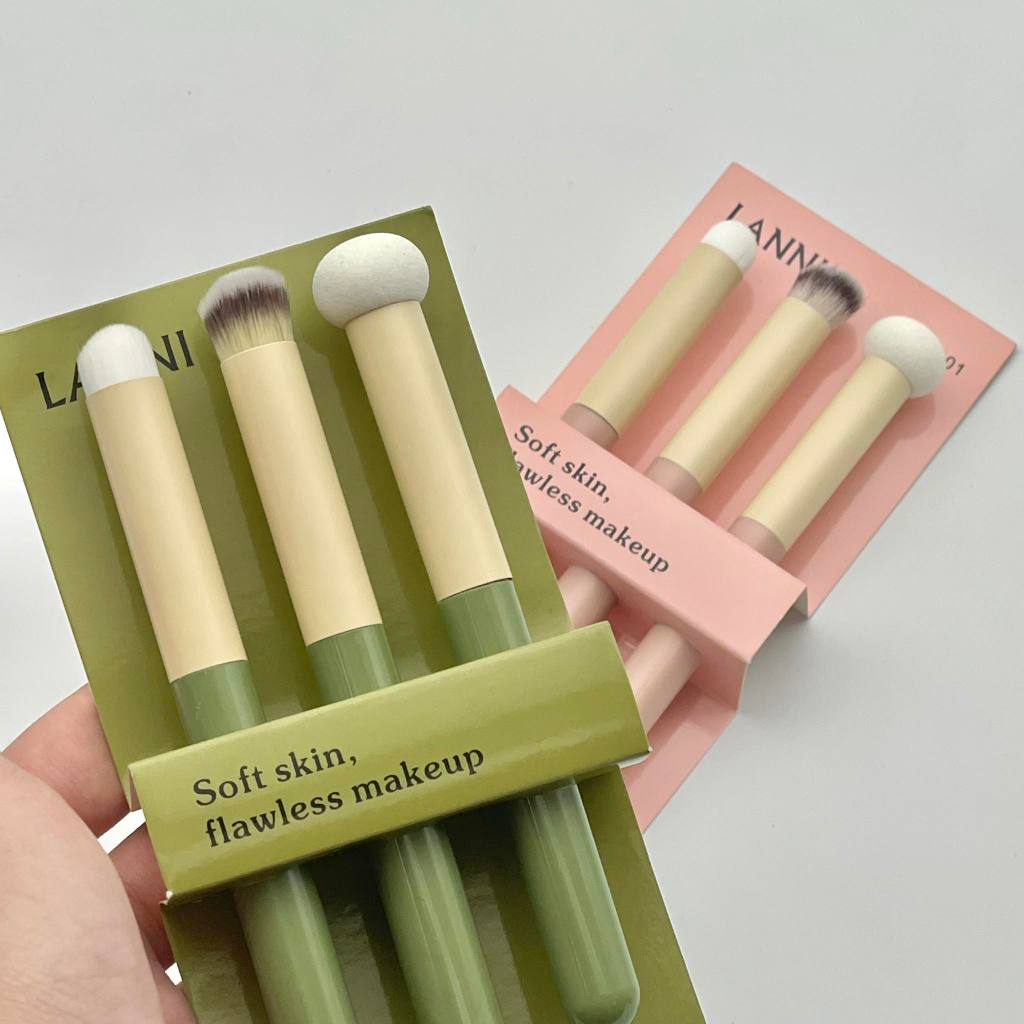 3pcs Concealer Blending Brush Sponge High Quality Soft Bristles and Per