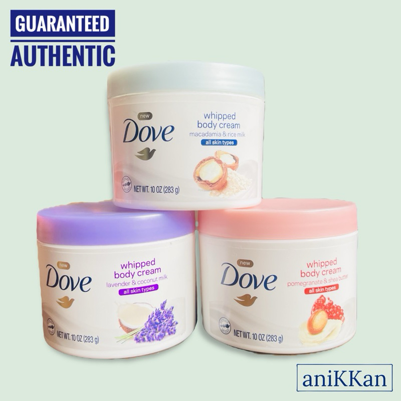 🇺🇸 Dove Whipped Body Cream Lavender and Coconut Milk,Pomegranate and