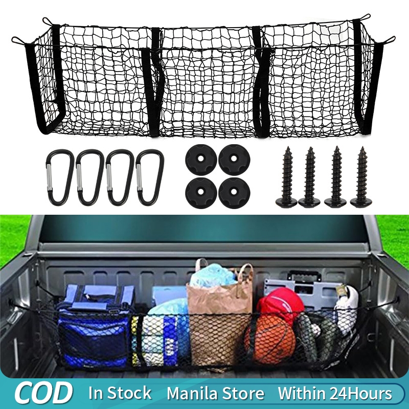 Heavy Duty Mesh Cargo Net 3 Pocket Cargo Net Car Trunk Storage ...