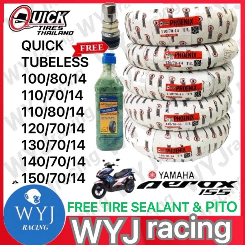 QUICK TIRE FREE TIRE SEALANT & PITO PHOENIX TUBELESS By 14 110/80