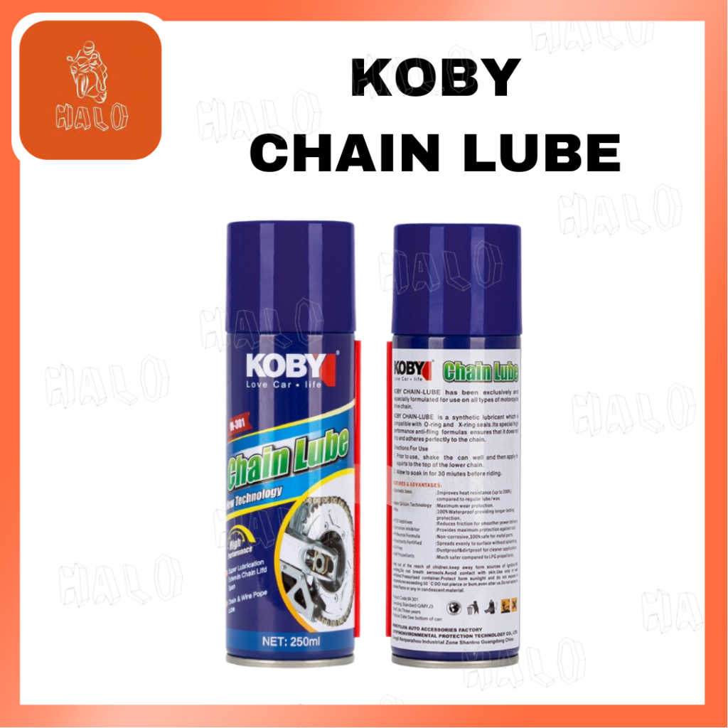 [HALO MOTOR] KOBY CHAIN LUBE HIGH PERFORMANCE 250ml Shopee Philippines