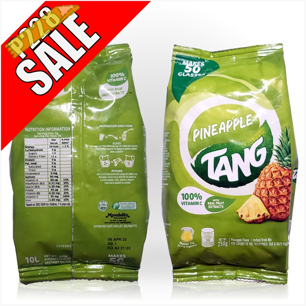 Tang Pineapple Juice Makes 50 Glasses Vitamins Minerals 250g Shopee