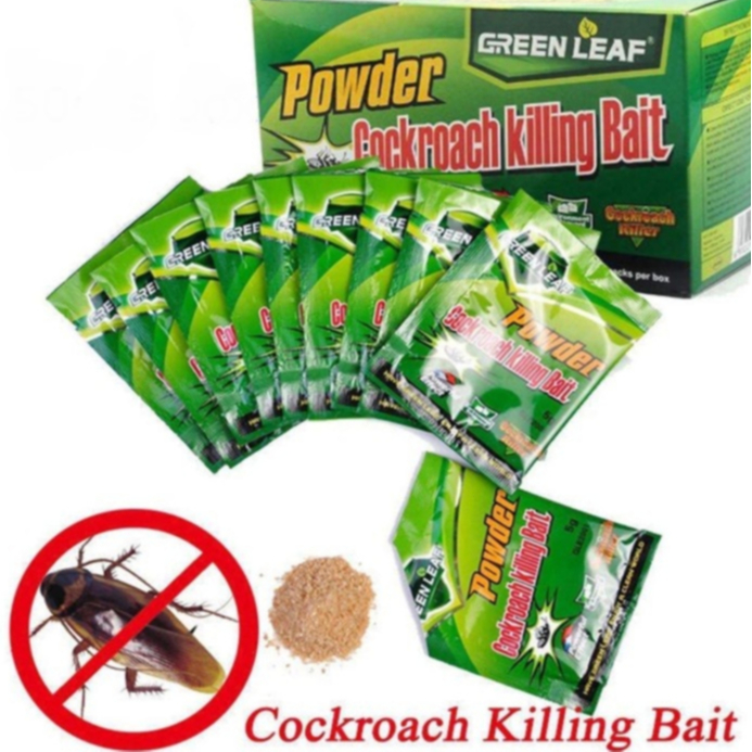 1pc Cockroach Agent Green Leaf Powder Cockroach Killer Bait