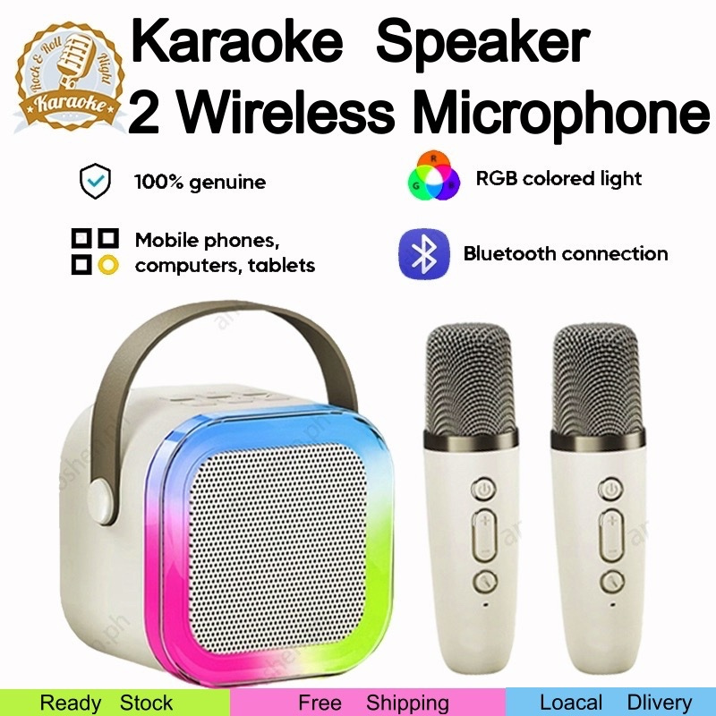 Karaoke bluetooth speaker Wireless Dual Microphone with microphone