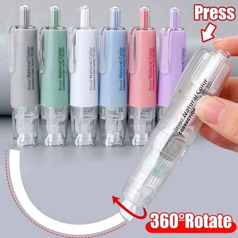 Colorful 360° Rotatable Correction tape Press Type 6M Replaceable ...