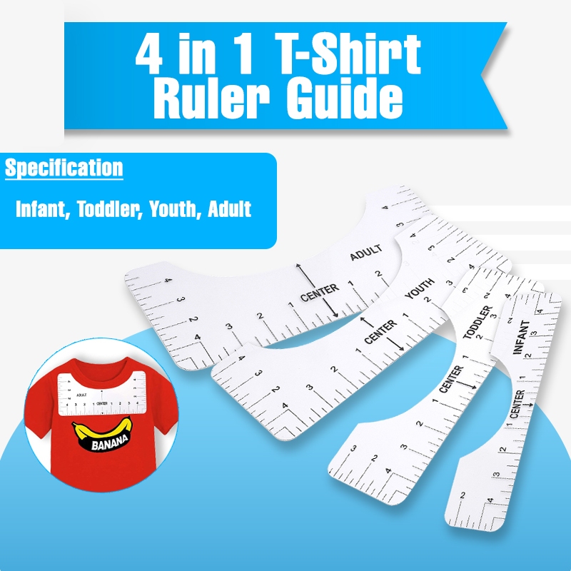 4-in-1 Tshirt Ruler Guide / Centering Design Placement Tool for Infant ...