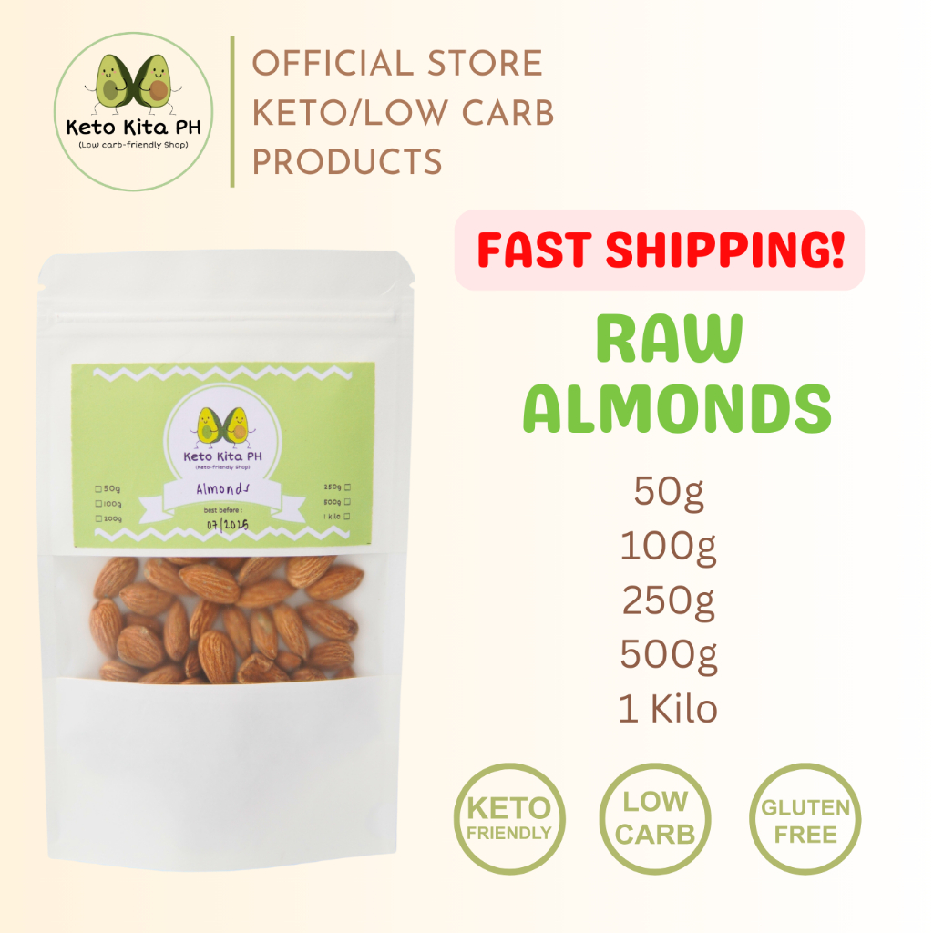 Almonds (Raw Whole) - Keto/Low carb Products - HEALTHY NUTS | Shopee ...