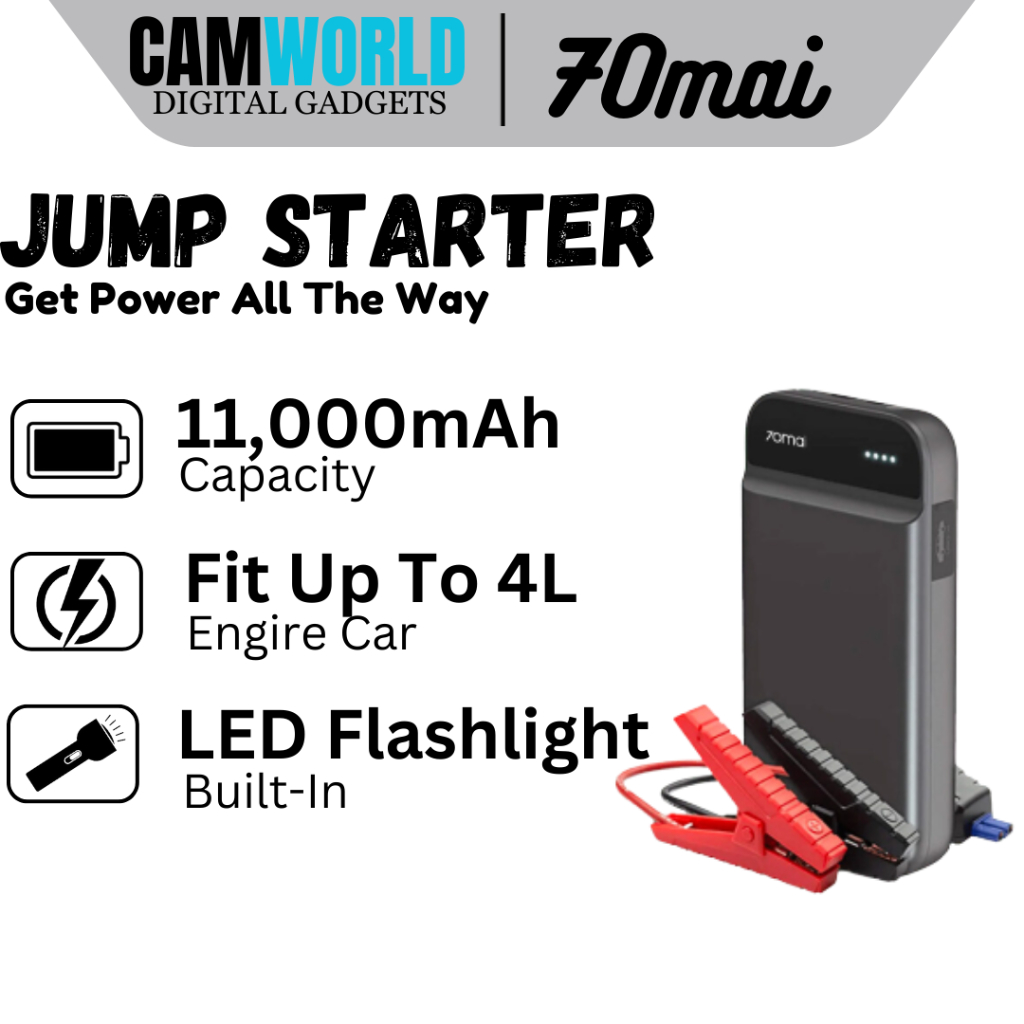 Jump Starter / Powerbank for Car Emergency Startup Easy to Use Built in