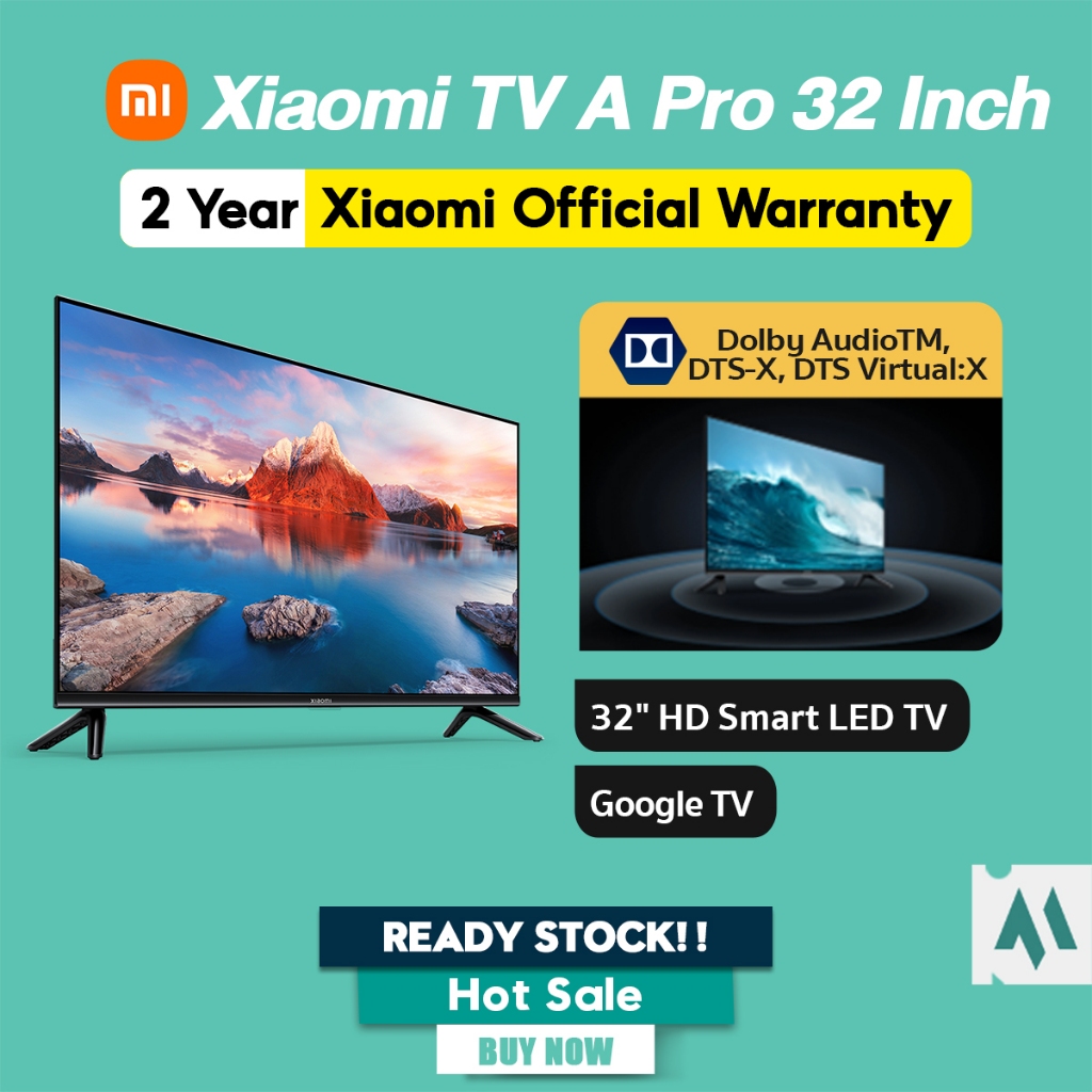 【2Years Warranty】Xiaomi TV A Pro 32 Inch Full HD Smart Google TV Dolby  Audio Premium Television