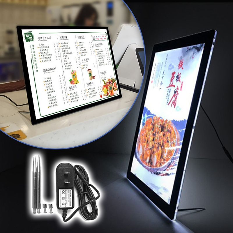 LED Illuminated Menu Milk Tea Shop Order Board Backlit Light Poster ...