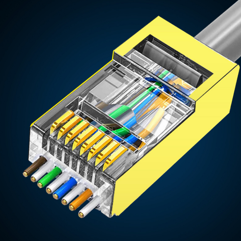 100PCS ALLAN CAT6 Shielded RJ45 Modular Plug Connector Pure Copper 50U ...