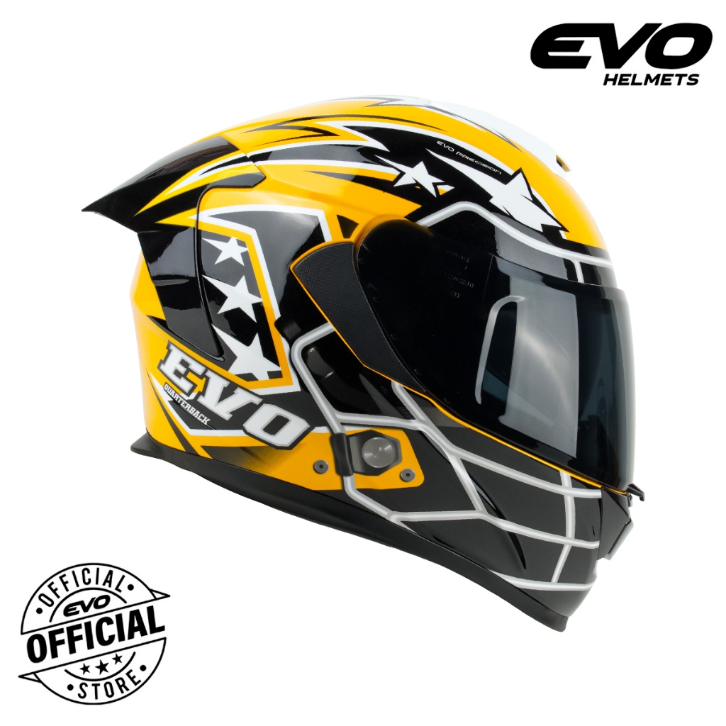 EVO GTPRO Quarterback Full Face Dual Visor Motorcycle Helmet with Free