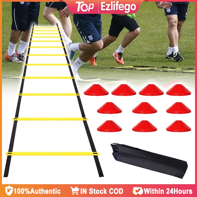 Agility Ladder With 10Pcs Agility Cones Set Football Basketball Speed ...